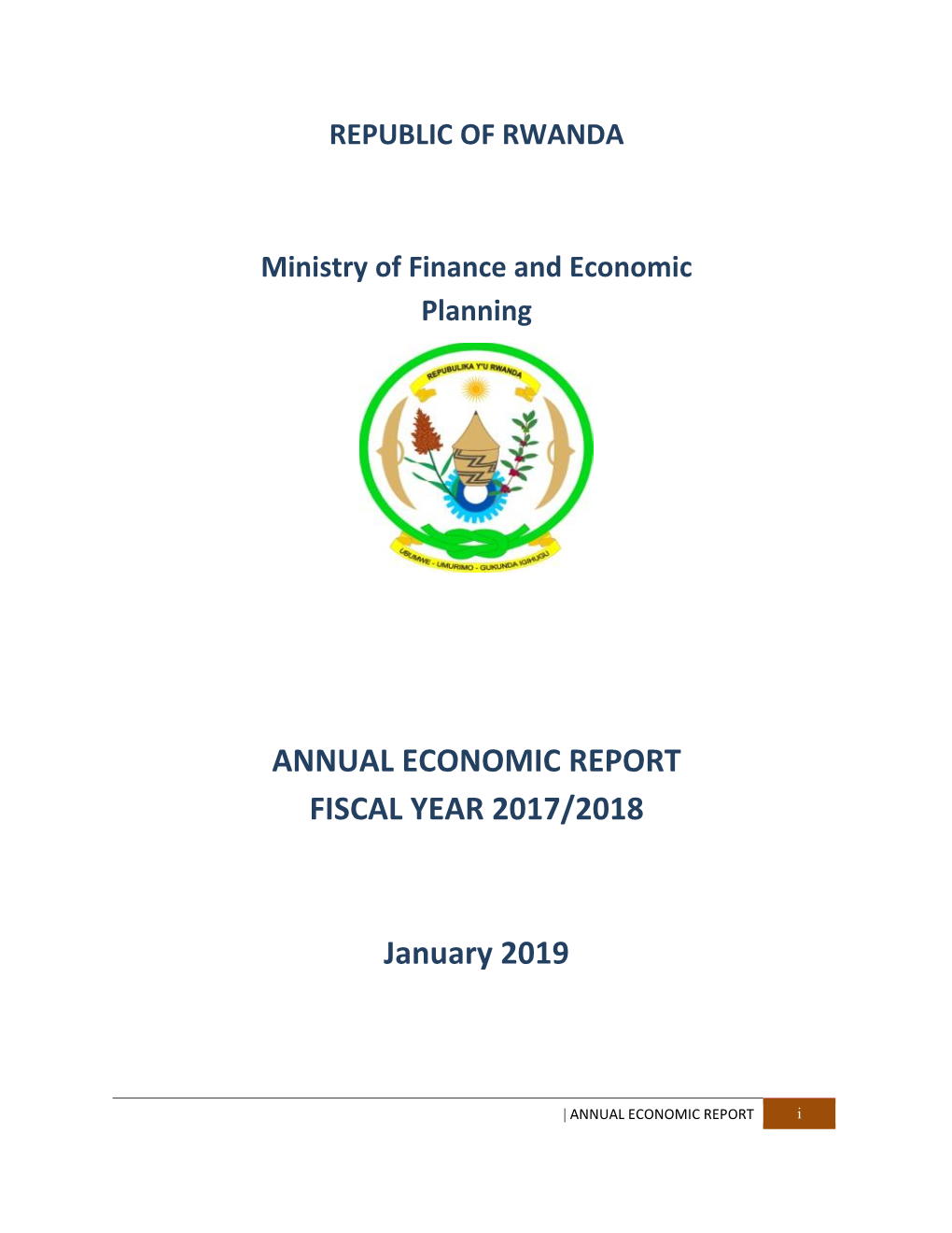 ANNUAL ECONOMIC REPORT FISCAL YEAR 2017/2018 January 2019