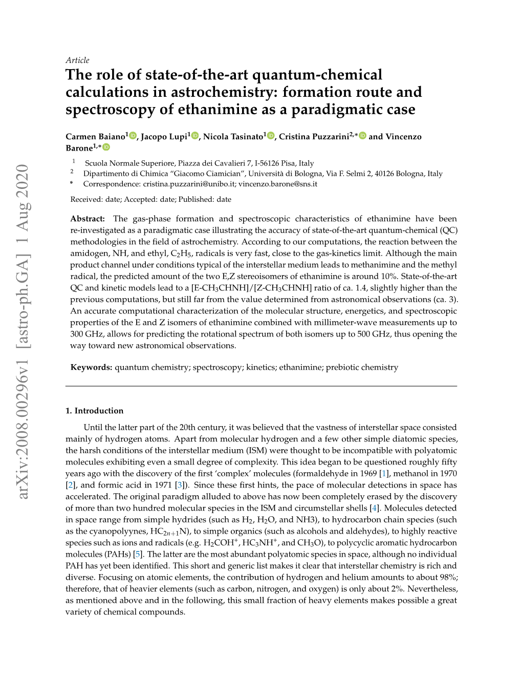 The Role of State-Of-The-Art Quantum-Chemical Calculations in Astrochemistry: Formation Route and Spectroscopy of Ethanimine As a Paradigmatic Case