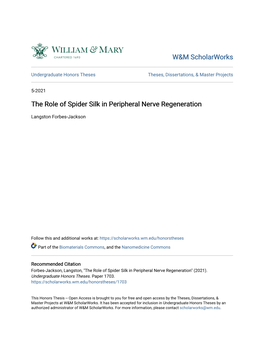 The Role of Spider Silk in Peripheral Nerve Regeneration