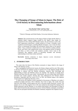 The Changing of Image of Islam in Japan: the Role of Civil Society in Disseminating Informations About Islam