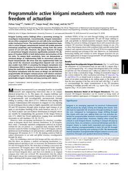 Programmable Active Kirigami Metasheets with More Freedom of Actuation