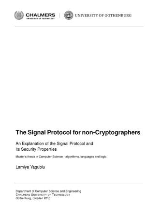 The Signal Protocol for Non-Cryptographers