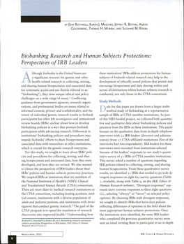 Biobanking Research and Human Subjects Protections: Perspectives of IRB Leaders