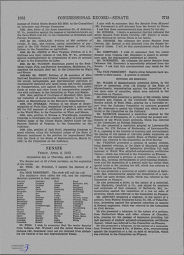 SENATE 7719 Passage of United States Senate Bill 2935; to the Committee I Also Wish to Announce That the Senator from Missouri on Interstate and Foreign Commerce