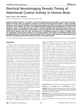 Electrical Neuroimaging Reveals Timing of Attentional Control Activity in Human Brain