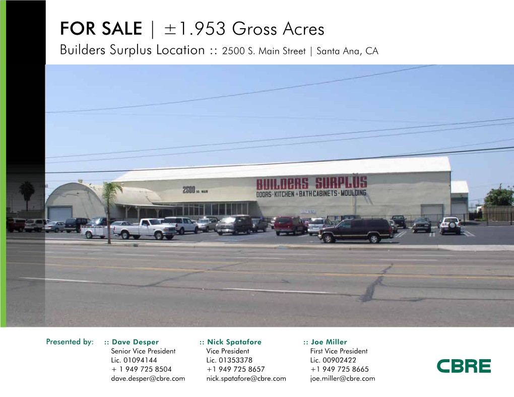 FOR SALE | ±1.953 Gross Acres Builders Surplus Location :: 2500 S