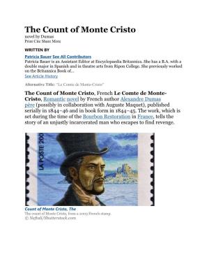 The Count of Monte Cristo Novel by Dumas Print Cite Share More