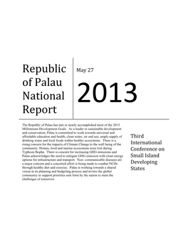 Palau National 2013 Report