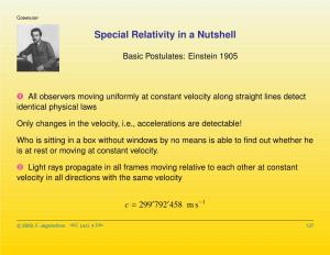 Special Relativity in a Nutshell