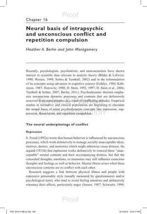 Neural Basis of Intrapsychic and Unconscious Conflict and Repetition Compulsion
