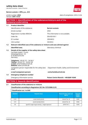 Safety Data Sheet: Barium Acetate