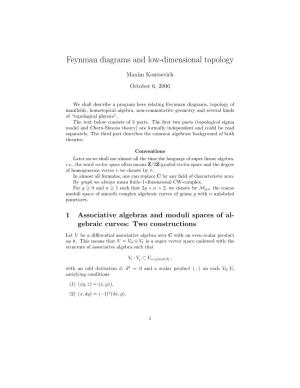 Feynman Diagrams and Low-Dimensional Topology