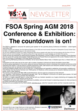 FSOA January 2018 Newsletter