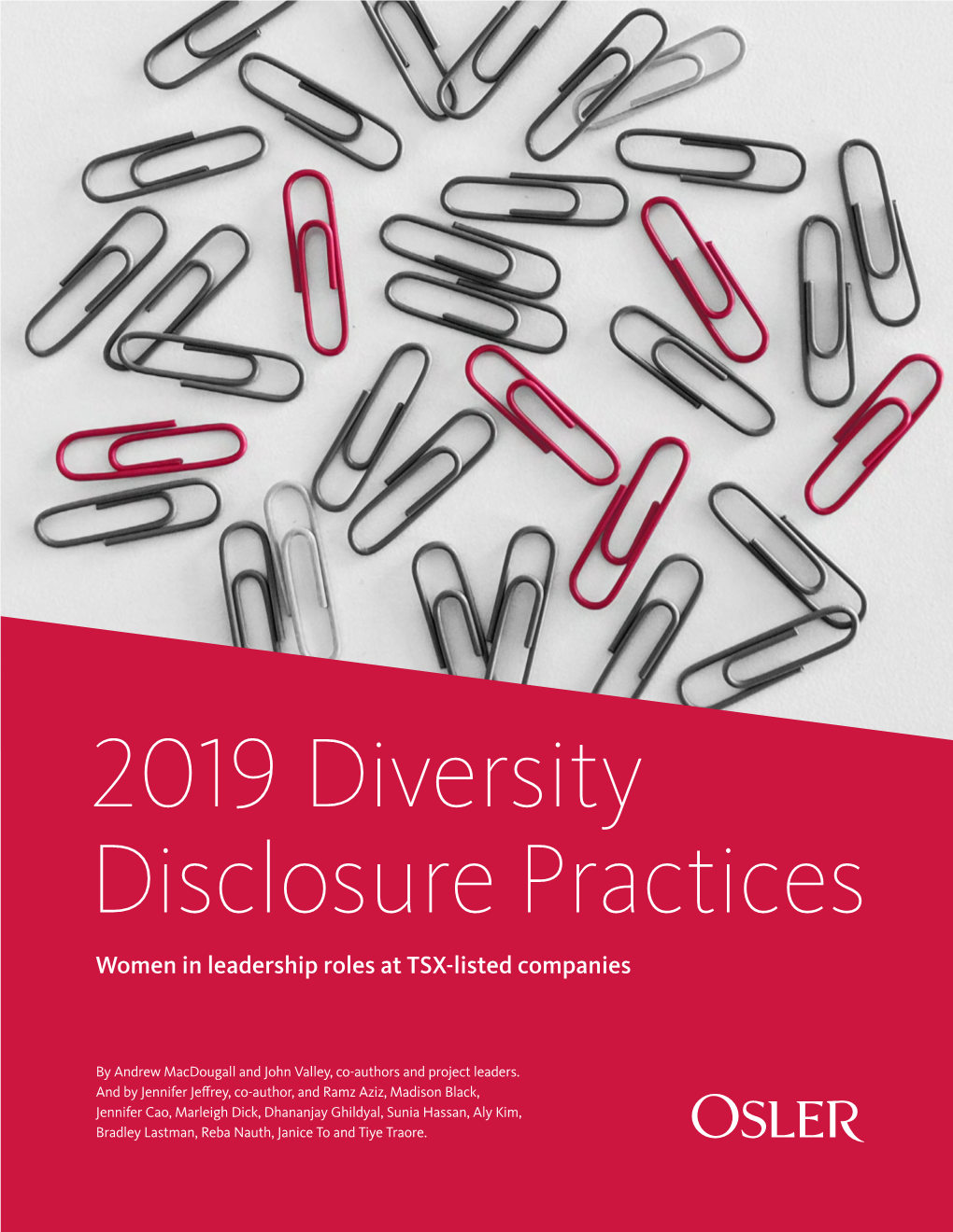 2019 Diversity Disclosure Practices: Women in Leadership Roles at TSX