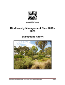 Biodiversity Management Plan 2016-2020 Background Report