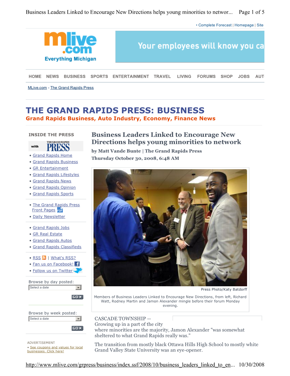 THE GRAND RAPIDS PRESS: BUSINESS Grand Rapids Business, Auto Industry, Economy, Finance News