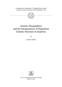 Genetic Disequilibria and the Interpretation of Population Genetic Structure in Daphnia