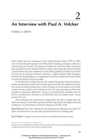 An Interview with Paul A. Volcker