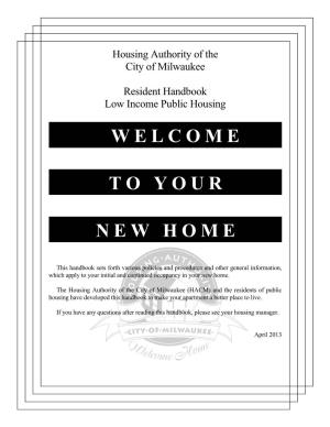 Housing Authority of the City of Milwaukee Resident Handbook Low Income Public Housing