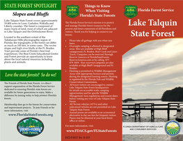Lake Talquin State Forest Brochure
