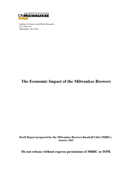 The Economic Impact of the Milwaukee Brewers