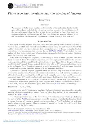 Finite Type Knot Invariants and the Calculus of Functors
