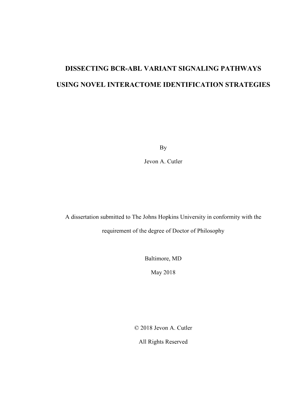 Dissecting Bcr-Abl Variant Signaling Pathways Using