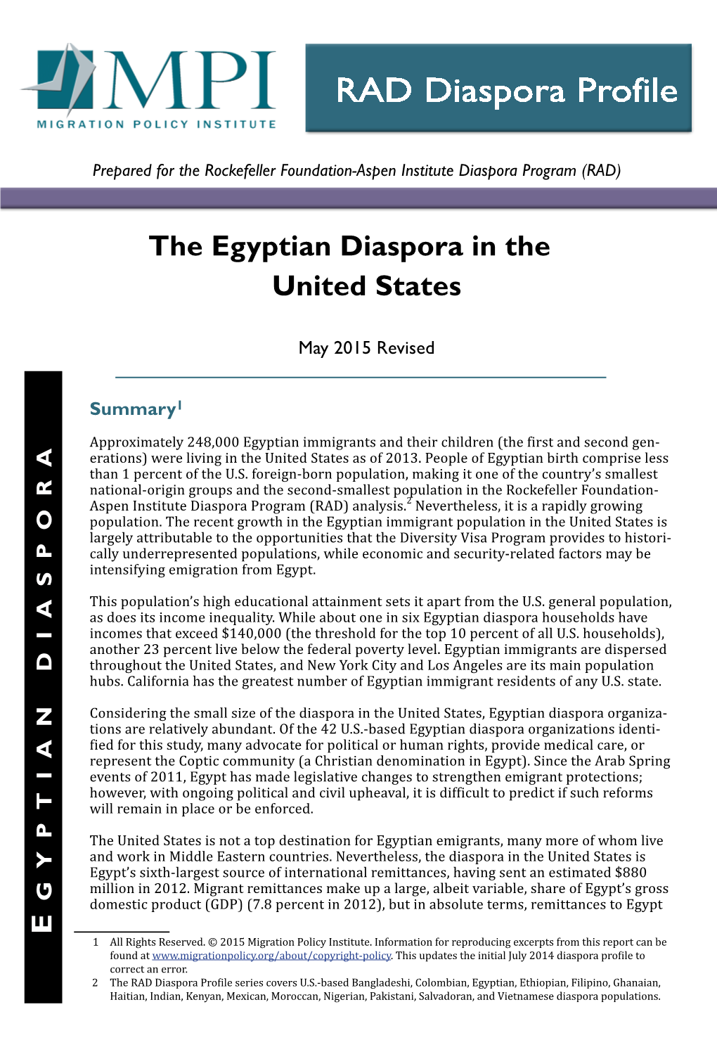 The Egyptian Diaspora in the United States