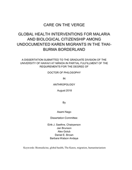 Care on the Verge Global Health Interventions For
