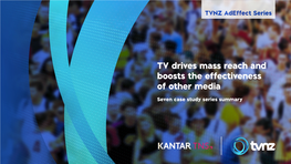 TV Drives Mass Reach and Boosts the Effectiveness of Other Media