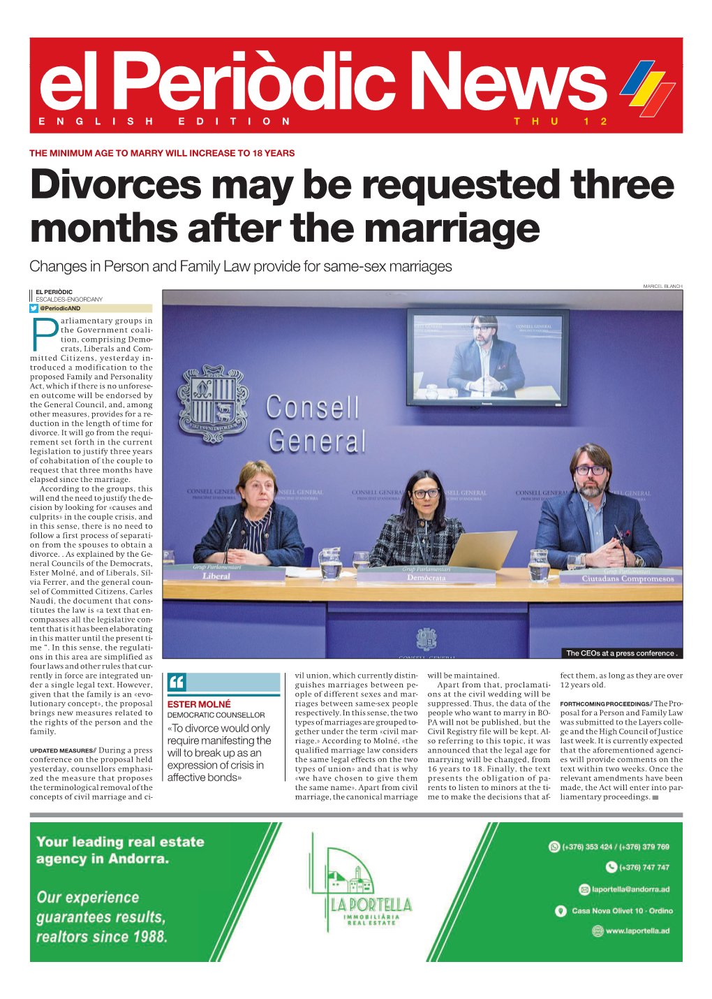 Divorces May Be Requested Three Months After the Marriage Changes in Person and Family Law Provide for Same-Sex Marriages