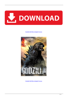 Godzilla Full Movie English Version