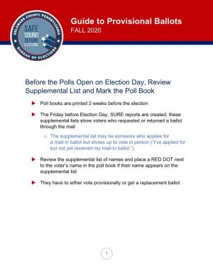 Guide to Provisional Ballots FALL 2020
