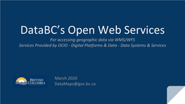 Databc's Open Web Services