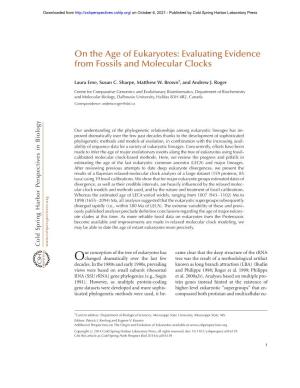 On the Age of Eukaryotes: Evaluating Evidence from Fossils and Molecular Clocks
