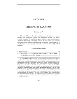Articles Citizenship Taxation