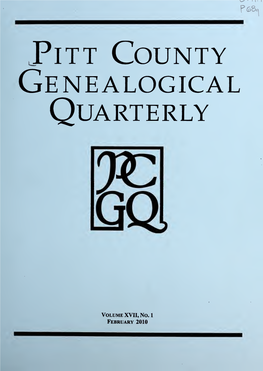 Pitt County Genealogical Quarterly [Serial]