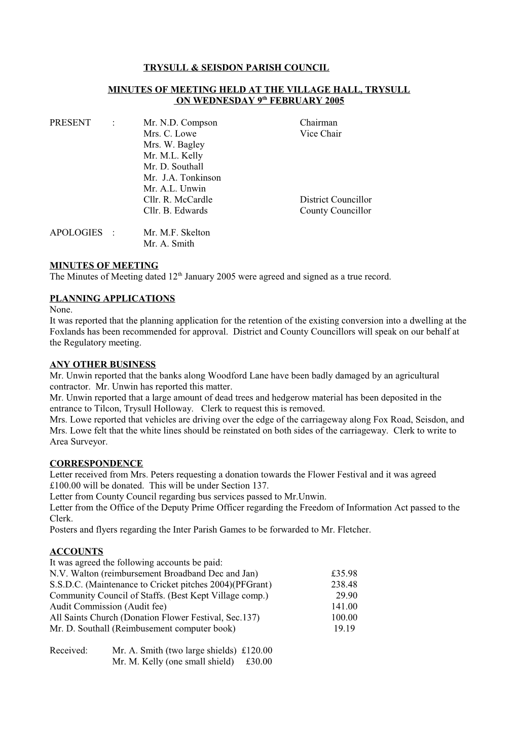 Trysull & Seisdon Parish Council