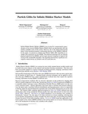 Particle Gibbs for Infinite Hidden Markov Models