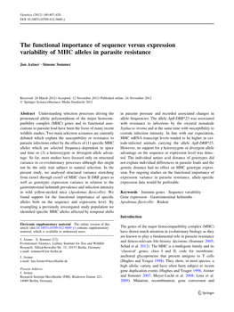 The Functional Importance of Sequence Versus Expression Variability of MHC Alleles in Parasite Resistance