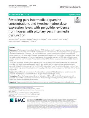 Evidence from Horses with Pituitary Pars Intermedia Dysfunction Jessica S