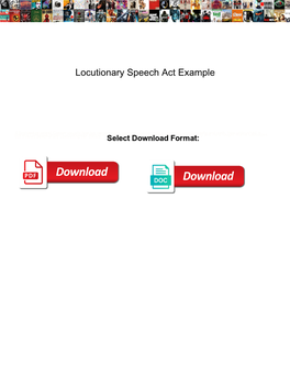 Locutionary Speech Act Example