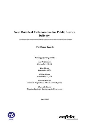 New Models of Collaboration for Public Service Delivery