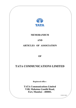 Memorandum and Articles of Association Of