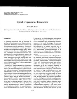 Spinal Programs for Locomotion