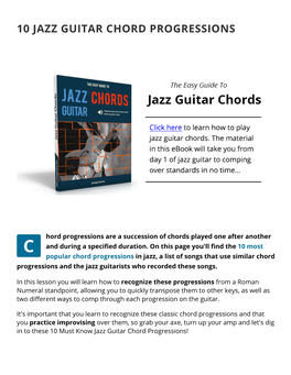 Jazz Guitar Chord Progressions