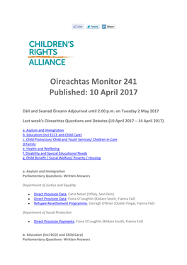 Oireachtas Monitor 241 Published