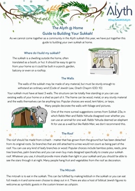 Alyth Sukkah Building Guide