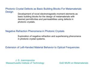 Photonic Crystal Defects As Basic Building Blocks for Metamaterials