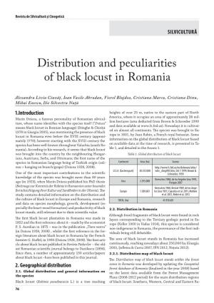Distribution and Peculiarities of Black Locust in Romania